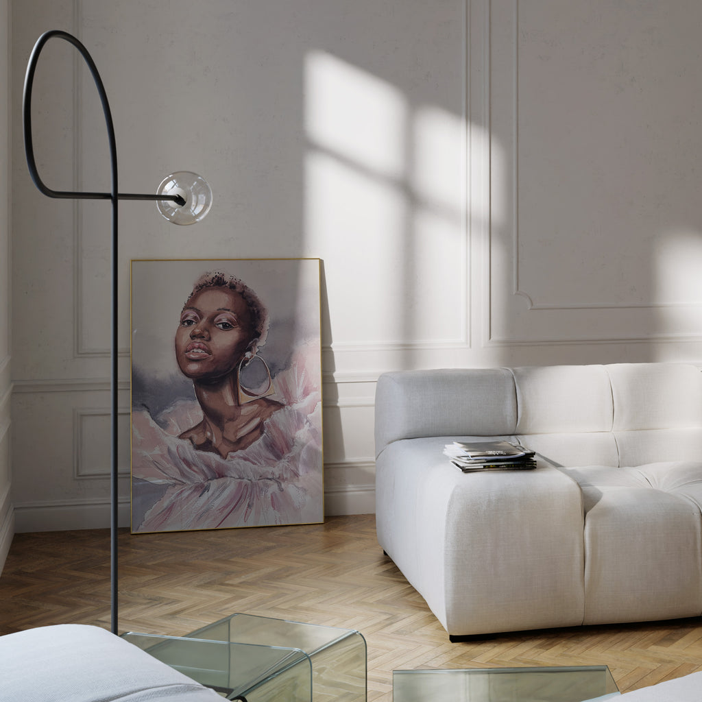 hand-painted watercolor portrait, anell happy watercolor