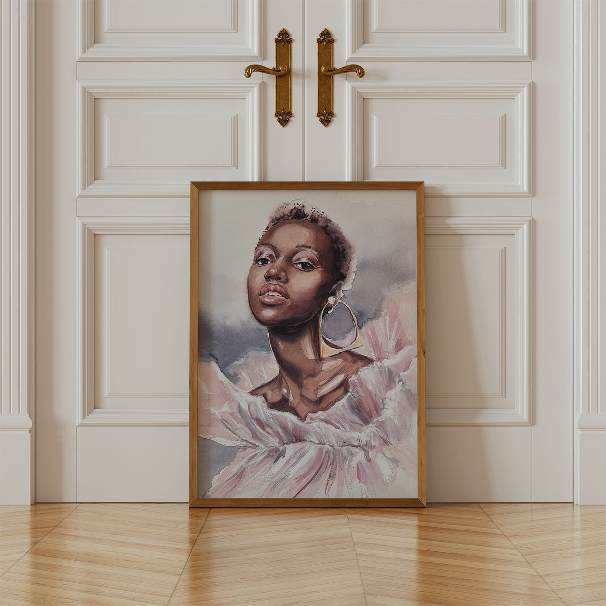 Watercolor fashion portrait of a woman, custom portrait, hand painted