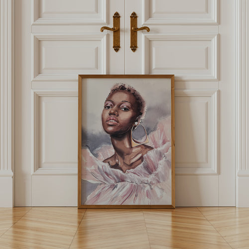 Watercolor fashion portrait of a woman, custom portrait, hand painted