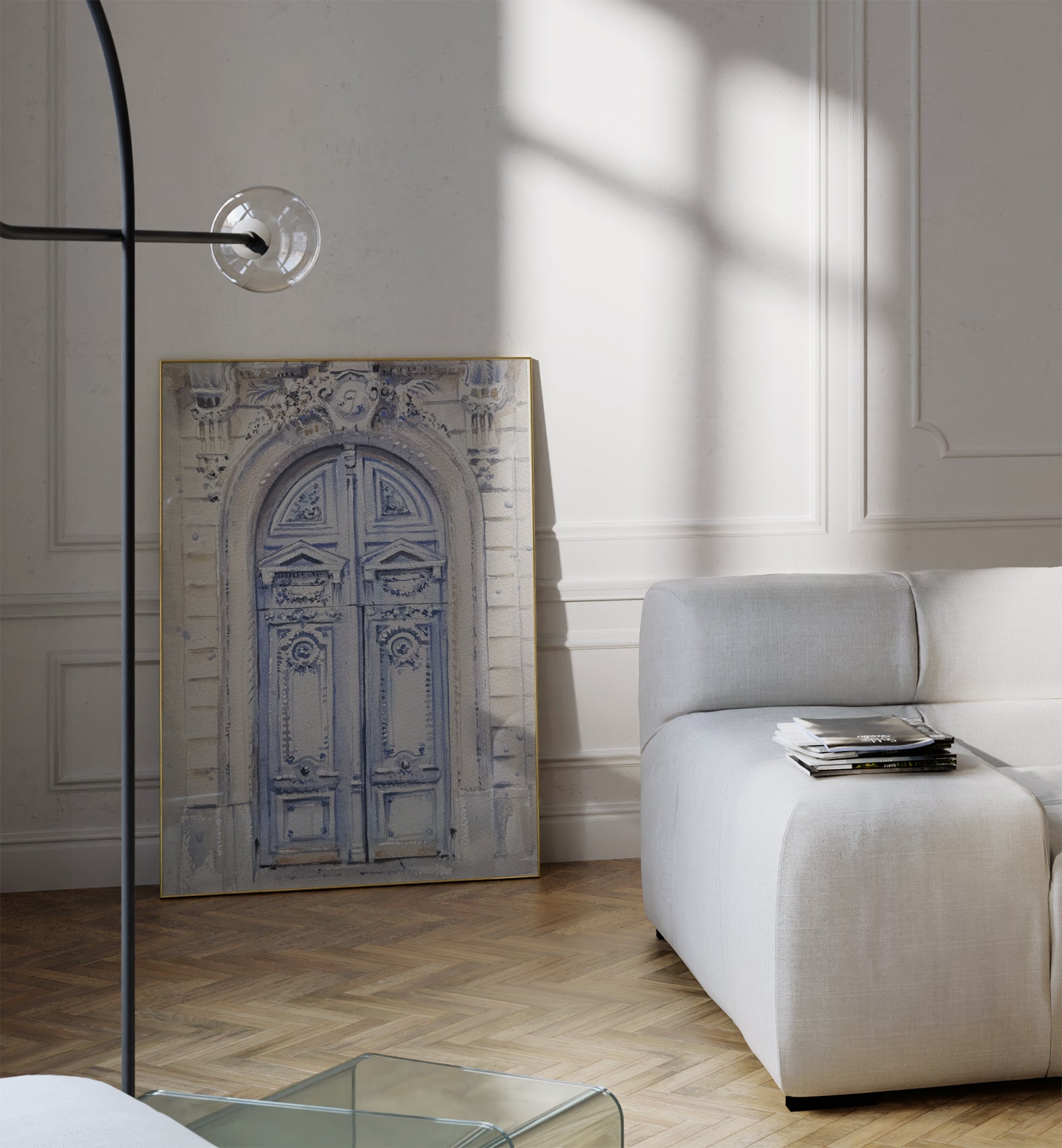 paris blue door print