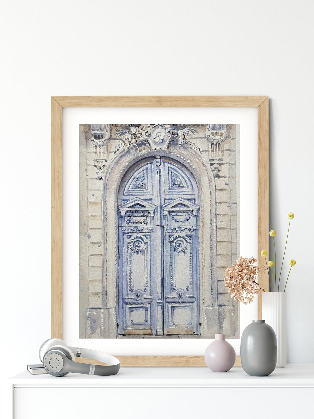 paris blue door wall art