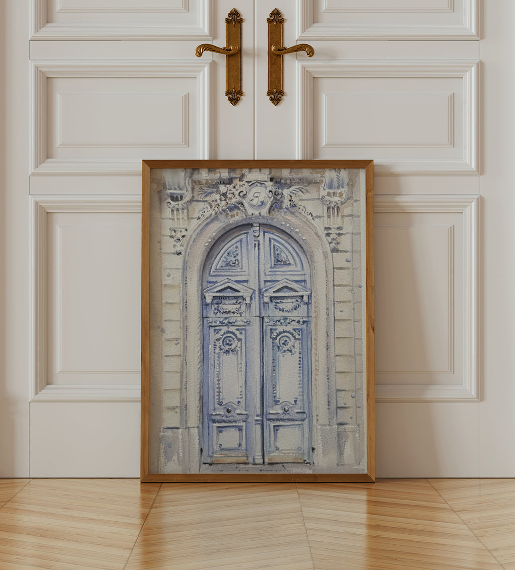 paris blue door wall art