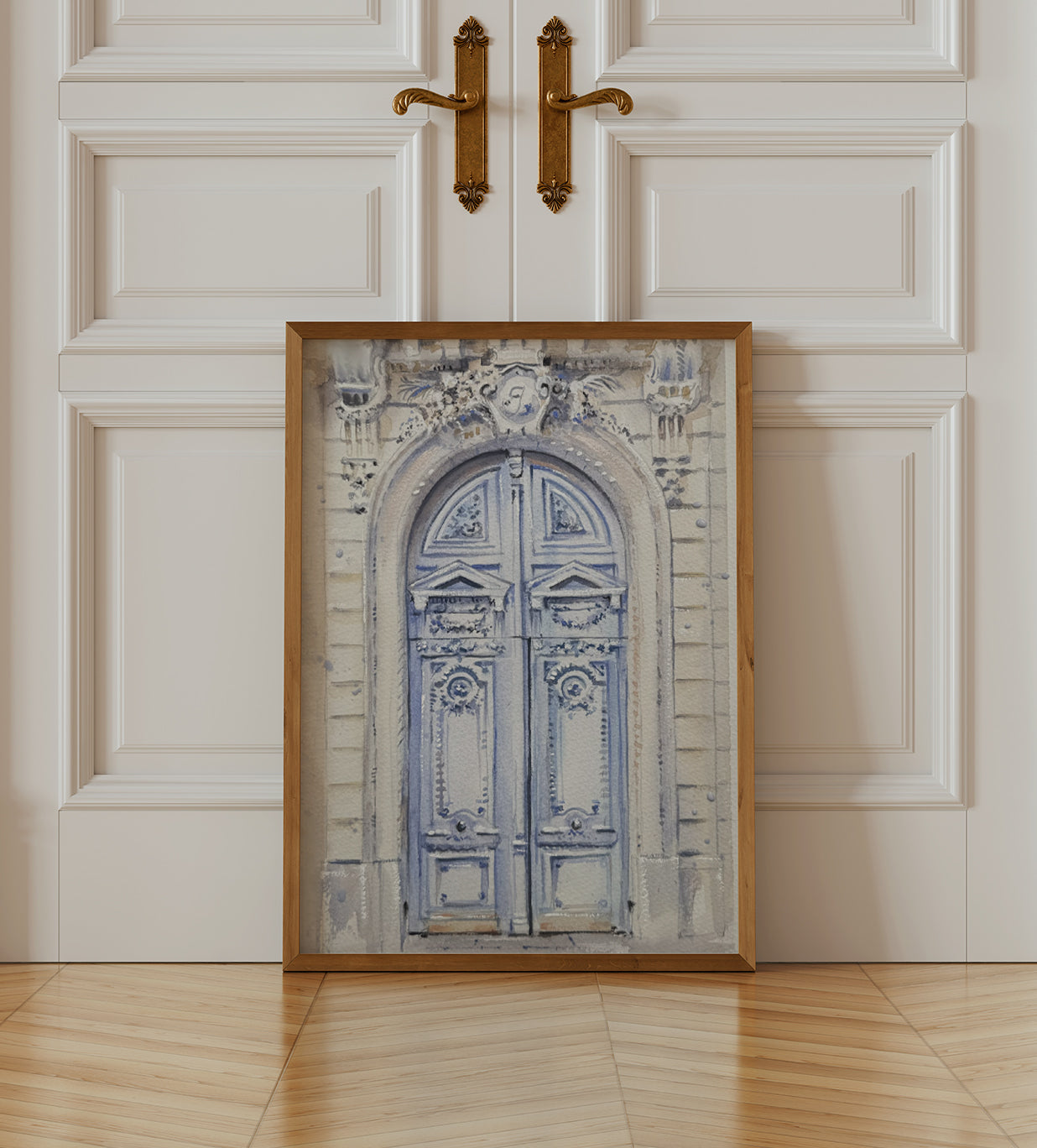 paris blue door wall art