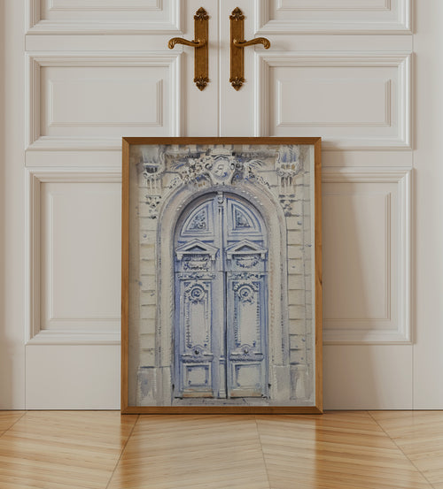 paris blue door wall art