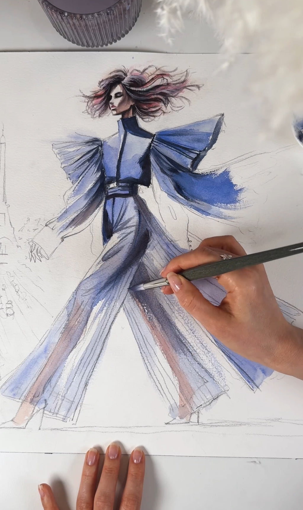 Paris Fashion Illustration Original Watercolor Painting