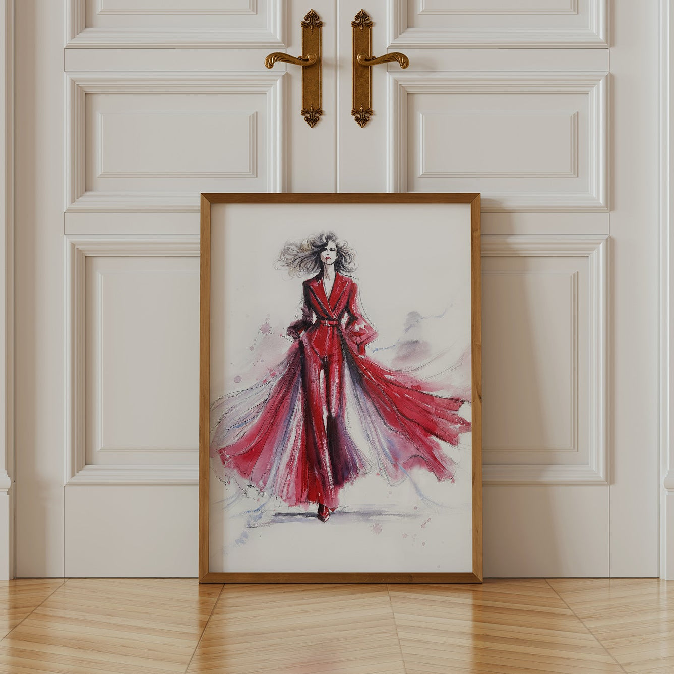fashion illustration watercolor dresses Pink Dress Fashion Illustration Watercolor Art Print