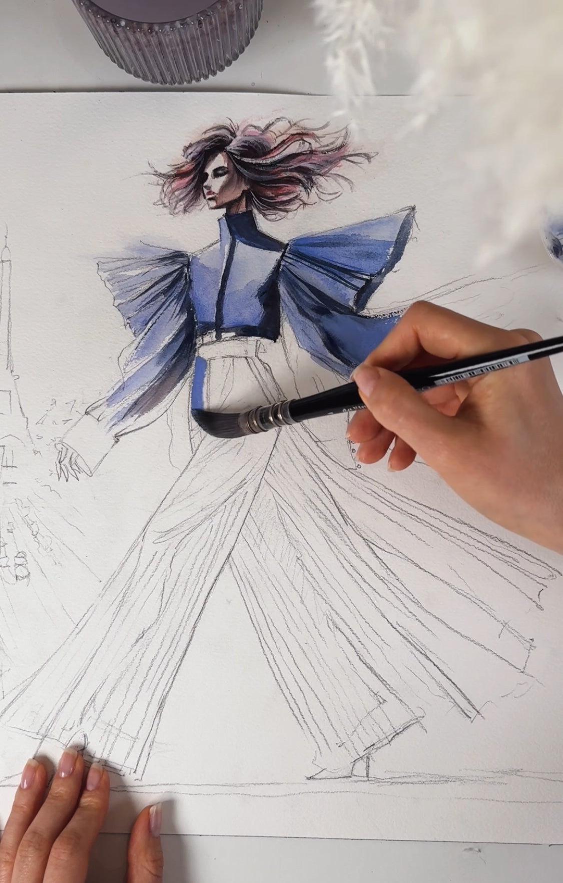 Paris Fashion Illustration Original Watercolor Painting